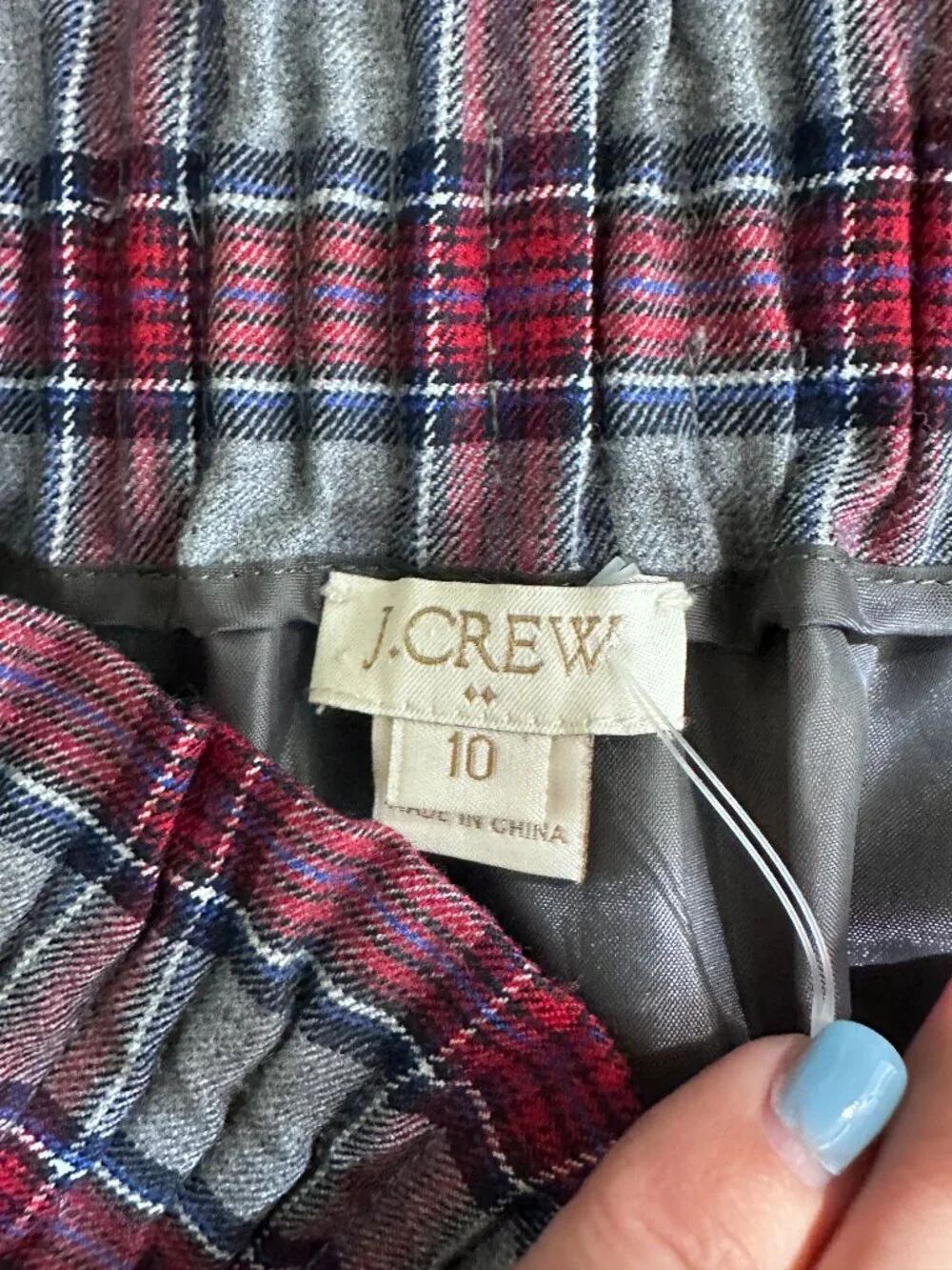 2/$30 J. Crew Wool Sidewalk Skirt in Plaid Heather Gray 10 #A1963